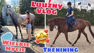 LUŹNY VLOG ZE STAJNI: MYCIE KONI, FOODBOOK + TRENING UJE