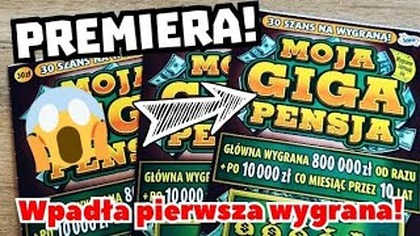 Zdrapki Lotto  Gruba Premiera!  3 sztuki Moja Giga Pensja!  Dobry początek? 