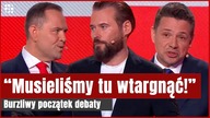 Stanowski i Nawrocki zaatakowali Trzaskowskiego.  Wielkie emocje na początku debaty! | Gazeta.pl