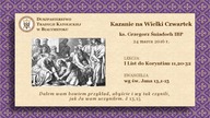 Kazanie na Wielki Czwartek  ks  Grzegorz Śniadoch IBP  Kościół Katolicki