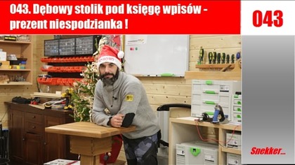 043 Dębowy stolik pod księgę wpisów - prezent niespodzianka !