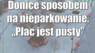 Donice sposobem na nieparkowanie.  Plac jest pusty