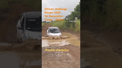 Topienie elektryka | Nissan LEAF 1st generation | Droga Kongo - Gabon
