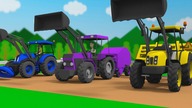 #Tractors with #Color Attachable Machines - Learn Colors with Tractor | Street Vehicles for Baby!