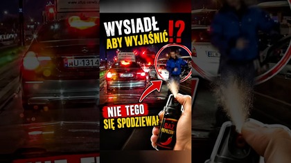 Wysiadł z auta, by wyjaśnić sprawę.  Finału chyba się nie spodziewał  #droga #polskiekierowcy
