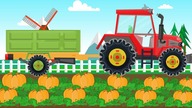 The TRACTOR and pumpkin harvesting | Farm Vehicle Video for Toddler Kids | Bajka TRAKTOR