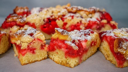 Przepis na ciasto z truskawkami  Truskawkowy Raj