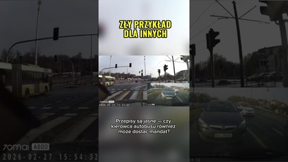 Autobus na czerwonym w Olsztynie  Pośpiech czy ryzyko? #olsztyn #polskiedrogi #dashcam #kierowcy