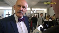 Janusz Korwin-Mikke o Trybunale Konstytucyjnym, uchwaleniu budżetu i blokowaniu mównicy w Sejmie