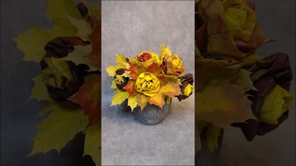RÓŻE Z LIŚCI @diy_art_ideas #shorts #diy
