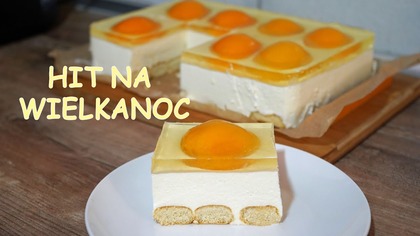 Sernik Wielkanocny.  Przepis jak zrobić pyszny i prosty sernik z wiaderka na zimno z brzoskwiniami