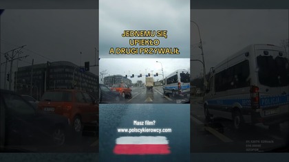 Jednemu się upiekło  policja nie zareagowała.  Drugi uderzył w tył! #wypadek #droga #polscykierowcy