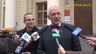 Janusz Korwin-Mikke i Michał Rozpendowski na konferencji prasowej w Lublinie 12.10.2015
