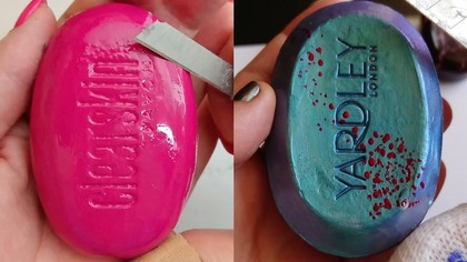 Soap Carving ASMR Relaxing Sounds no talking Satisfying ASMR Video #soapcarving #soapcuttingvideo