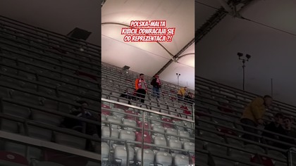 Polska-Malta.  Pustki na stadionie