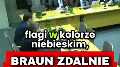 BRAUN ZDALNIE WYRZUCA FLAGĘ UE Z POLSKIEGO SEJMU! [wersja z napisami]
