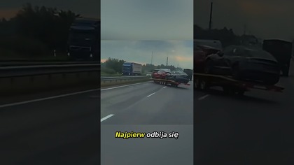 Ten błąd kierowcy lawety mógł skończyć się tragicznie #wypadek #kierowca #shorts
