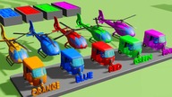 Learn Colors With Tuk-Tuk | Colorful Paint Pots and Helicopters with Attachable Magnet - Bazylland