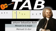  Menuet G-dur (J.  S.  Bach, BWV 114) - melodia TAB (gitara)  TABY I NUTY W OPISIE 