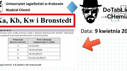 Przygotowano cztery wodne roztwory, każdy o stężeniu molowym 0,01 Kw, Ka, Kb.  ZADANIE 31 UJ 2022.  #Chemia