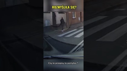 Rozmyśliła się na pasach?  Pieszy ma pierwszeństwo! #prawo #droga #bezpieczeństwo