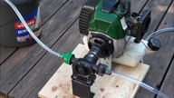 How to make pump motor gas Motopompa z pompki na wiertarkę i kosy spalinowej