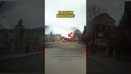 Golf skręca i wymusza  Uważaj! #polskiedrogi #wypadek #prawojazdy #polskiedrogi