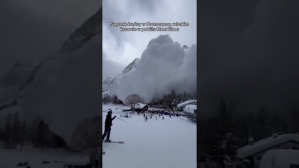 NAGRANIE LAWINY W COURMAYEUR, WŁOSKIM KURORCIE W POBLIŻU MONT BLANC