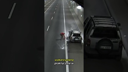 Auto płonie w tunelu! Szybka reakcja kierowcy #ratunek #s7 #strażpożarna