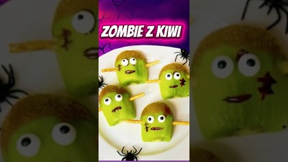 KIWI ZOMBIE  Pyszna i Straszna Przekąska na Halloween!  #halloween #kiwi #shorts