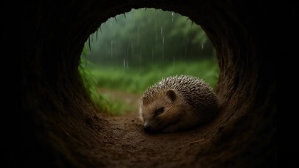 12H Steady Rain in the Burrow  Deep Sleep Rain Sounds  Sleeping Baby Weasel