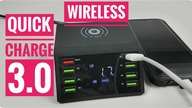 Ładowarka 7xUSB + 1USB Qualcom Quick Charge 3. 0 + wireless 10W