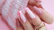 nude pink negative space nails art / NTN PREMIUM