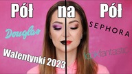 Walentynkowy Makijaz Poł na Poł Kosmetykami Wysokopołkowymi