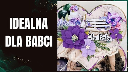 Lawendowa kartkaserce dla Babci - Lavender Heart Card