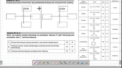 ZADANIE 37 i 38 CKE 2021 MARZEC FERMENTACJE I ENANCJOMERY CYSTEINY