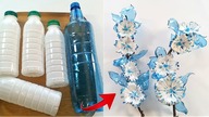 Kwiaty z plastikowych butelek po kefirach. Niesamowity recykling. DIY Jak zrobić?