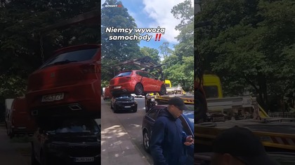 Sprzątanie przed hotelem Polaków