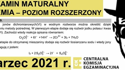 ZADANIE 19 CKE 2021 MARZEC PRÓBNA STECHOIOMETRIA, CHROM.  CHEMIA.  MATURA
