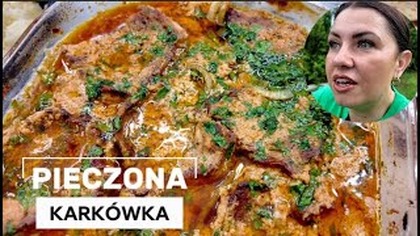 Soczysta karkówka pieczona w sosie śmietanowo ketchupowym, obiad