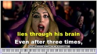 Judas in the Style of Lady Gaga karaoke video with lyrics on the screen
