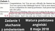Matura 8 maja 2018  słuchanie zadanie 1