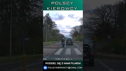Baran na motocyklu wyprzedza na chama #motorcycle #polscykierowcy #polska