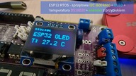 ESP32 RTOS + OLED + sprzętowe I2C + DS18B20 + Enkoder z przyciskiem