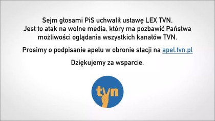 Lex TVN.  Apel do prezydenta Andrzeja Dudy o weto ws.  ustawy #LexTVN