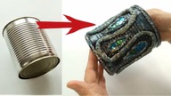 Z puszki po psiej karmie zrobiłam przepiękny, dekoracyjny organizer Recykling art DIY