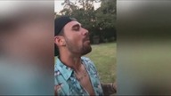 LiveLeak - Bizarre moment Florida man swallows hot dog WHOLE as friends look on confused