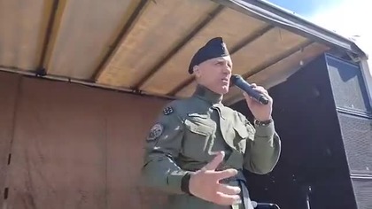 01. 05. 2023r Tr&oacute;jstyk granic Poraj&oacute;w Międzynarodowy protest przeciwko wojnie