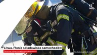 Litwa.  Płonie składowisko samochodów [Serwis informacyjny, KSTV Info]