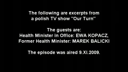 Ewa Kopacz accused of being anti NEW WORLD ORDER because she is concerned about the H1N1 vaccination